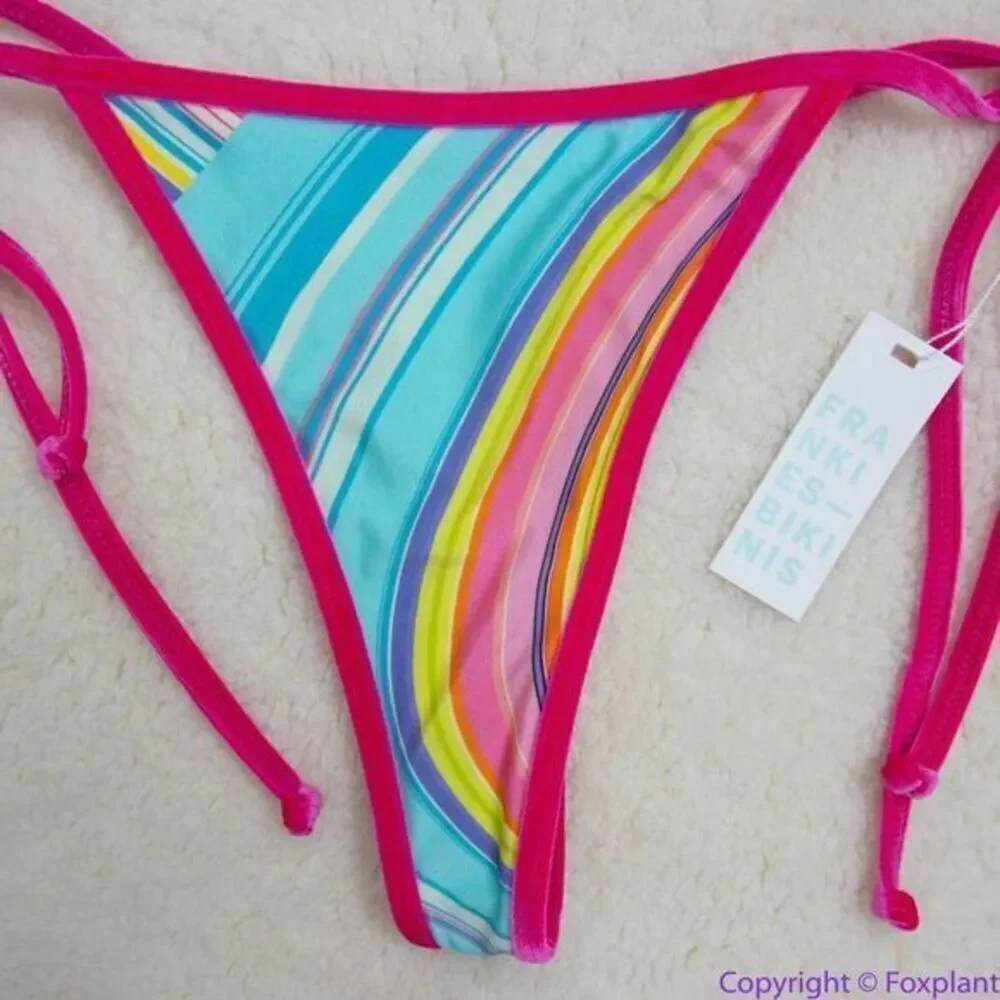 NEW Frankie’s Bikini’s rainbow swirl hazel bikini‎ bottom, L